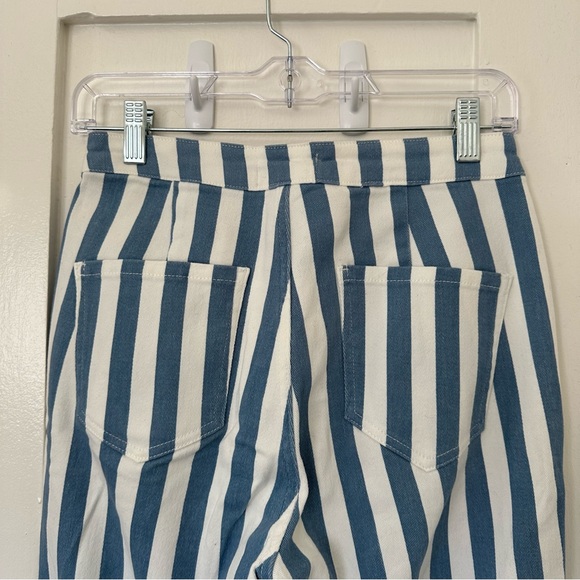 NWOT Striped Bell Bottom Demin Jeans - Picture 5 of 8